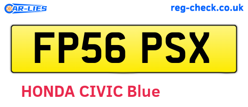 FP56PSX are the vehicle registration plates.