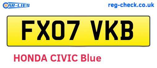 FX07VKB are the vehicle registration plates.