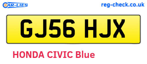 GJ56HJX are the vehicle registration plates.