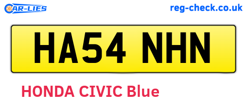 HA54NHN are the vehicle registration plates.
