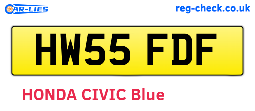 HW55FDF are the vehicle registration plates.