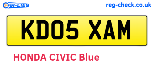 KD05XAM are the vehicle registration plates.