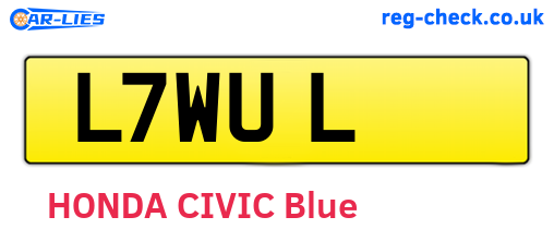 L7WUL are the vehicle registration plates.