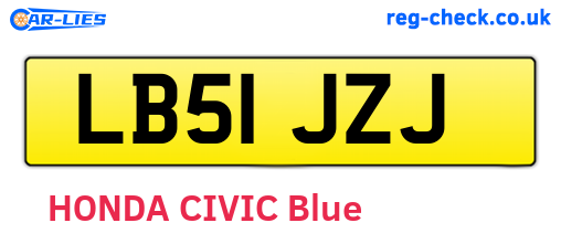 LB51JZJ are the vehicle registration plates.