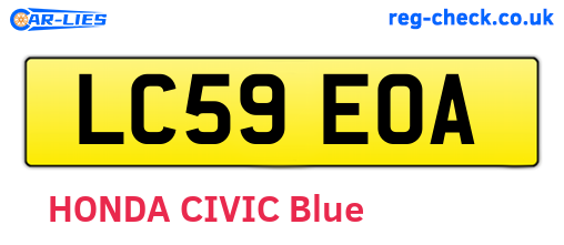 LC59EOA are the vehicle registration plates.