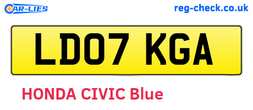 LD07KGA are the vehicle registration plates.
