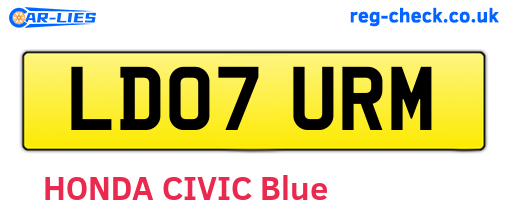 LD07URM are the vehicle registration plates.