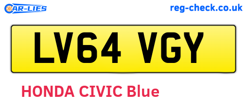 LV64VGY are the vehicle registration plates.