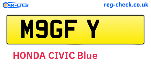M9GFY are the vehicle registration plates.
