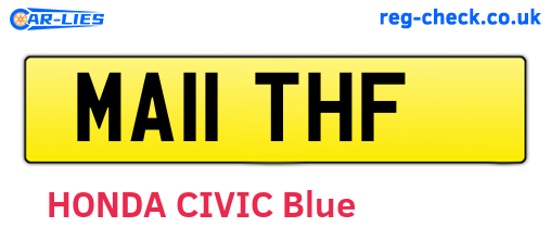 MA11THF are the vehicle registration plates.