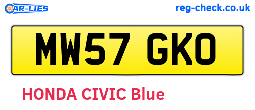 MW57GKO are the vehicle registration plates.