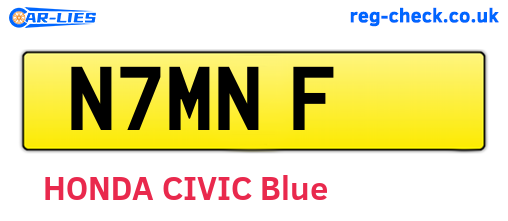 N7MNF are the vehicle registration plates.