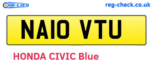 NA10VTU are the vehicle registration plates.