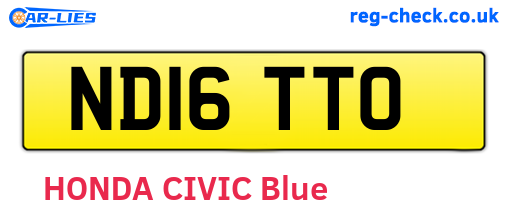 ND16TTO are the vehicle registration plates.