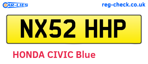 NX52HHP are the vehicle registration plates.