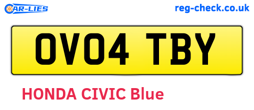OV04TBY are the vehicle registration plates.