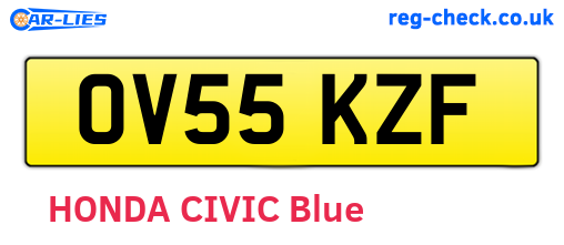 OV55KZF are the vehicle registration plates.