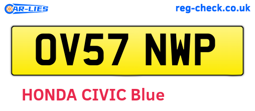 OV57NWP are the vehicle registration plates.