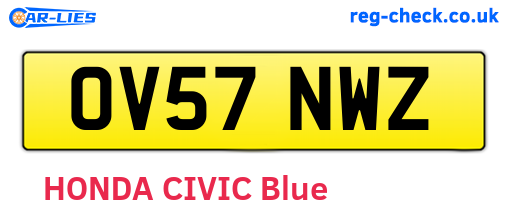 OV57NWZ are the vehicle registration plates.