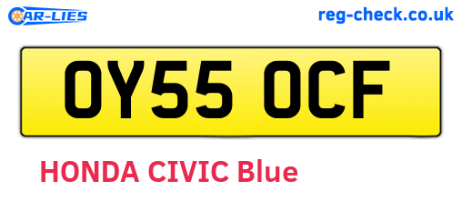 OY55OCF are the vehicle registration plates.