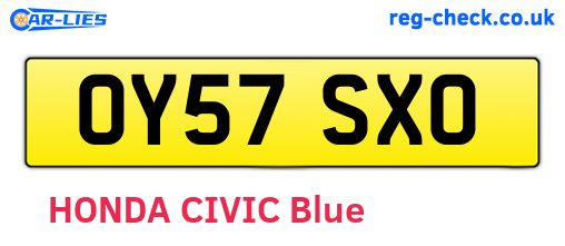 OY57SXO are the vehicle registration plates.