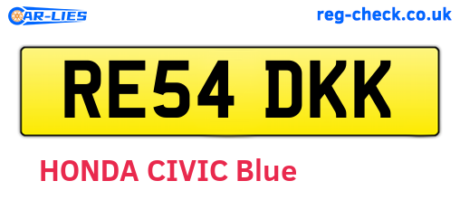 RE54DKK are the vehicle registration plates.