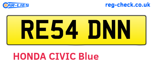 RE54DNN are the vehicle registration plates.