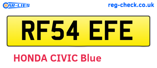 RF54EFE are the vehicle registration plates.