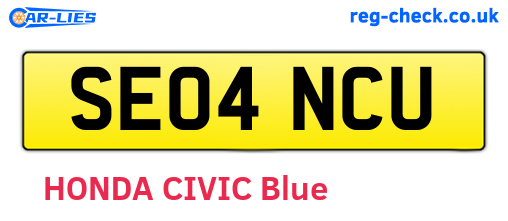 SE04NCU are the vehicle registration plates.