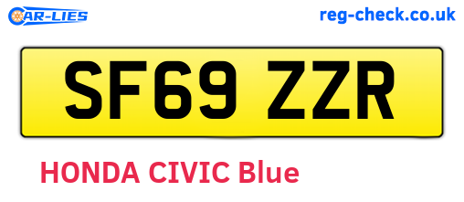 SF69ZZR are the vehicle registration plates.
