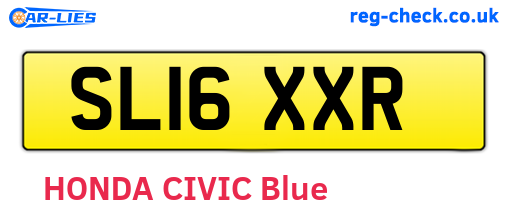 SL16XXR are the vehicle registration plates.