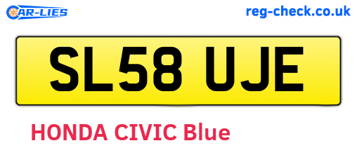SL58UJE are the vehicle registration plates.