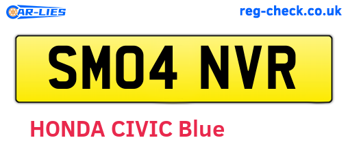 SM04NVR are the vehicle registration plates.