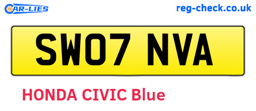 SW07NVA are the vehicle registration plates.