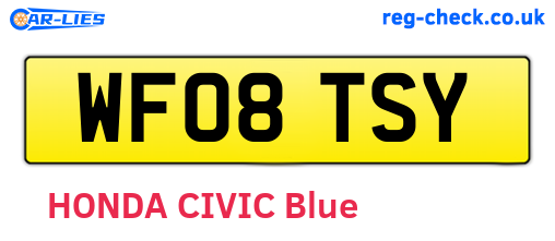 WF08TSY are the vehicle registration plates.
