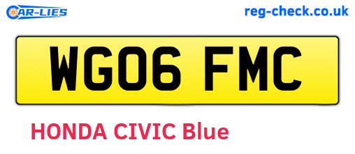 WG06FMC are the vehicle registration plates.