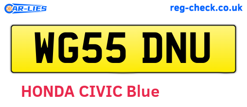 WG55DNU are the vehicle registration plates.