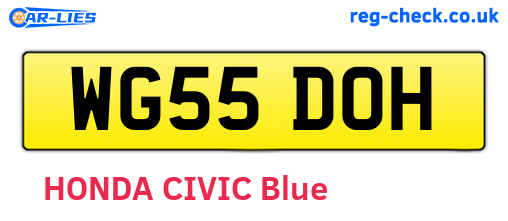 WG55DOH are the vehicle registration plates.