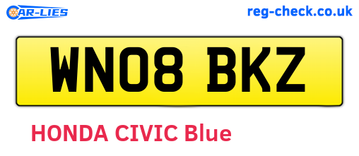 WN08BKZ are the vehicle registration plates.