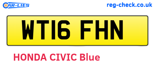 WT16FHN are the vehicle registration plates.