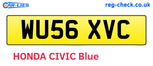 WU56XVC are the vehicle registration plates.