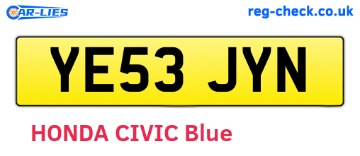 YE53JYN are the vehicle registration plates.