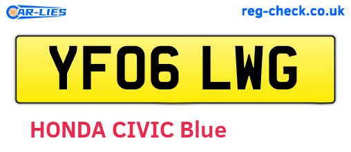 YF06LWG are the vehicle registration plates.