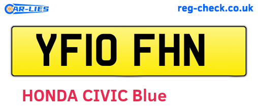 YF10FHN are the vehicle registration plates.