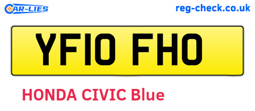 YF10FHO are the vehicle registration plates.