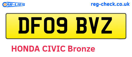 DF09BVZ are the vehicle registration plates.