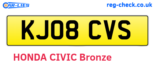 KJ08CVS are the vehicle registration plates.