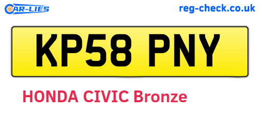 KP58PNY are the vehicle registration plates.