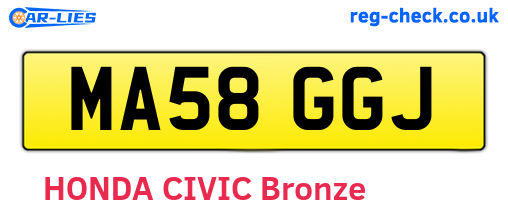 MA58GGJ are the vehicle registration plates.