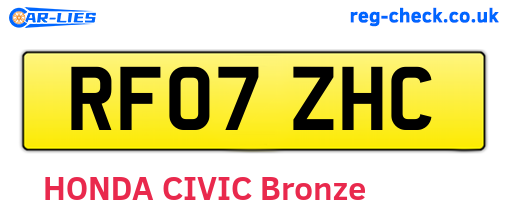 RF07ZHC are the vehicle registration plates.